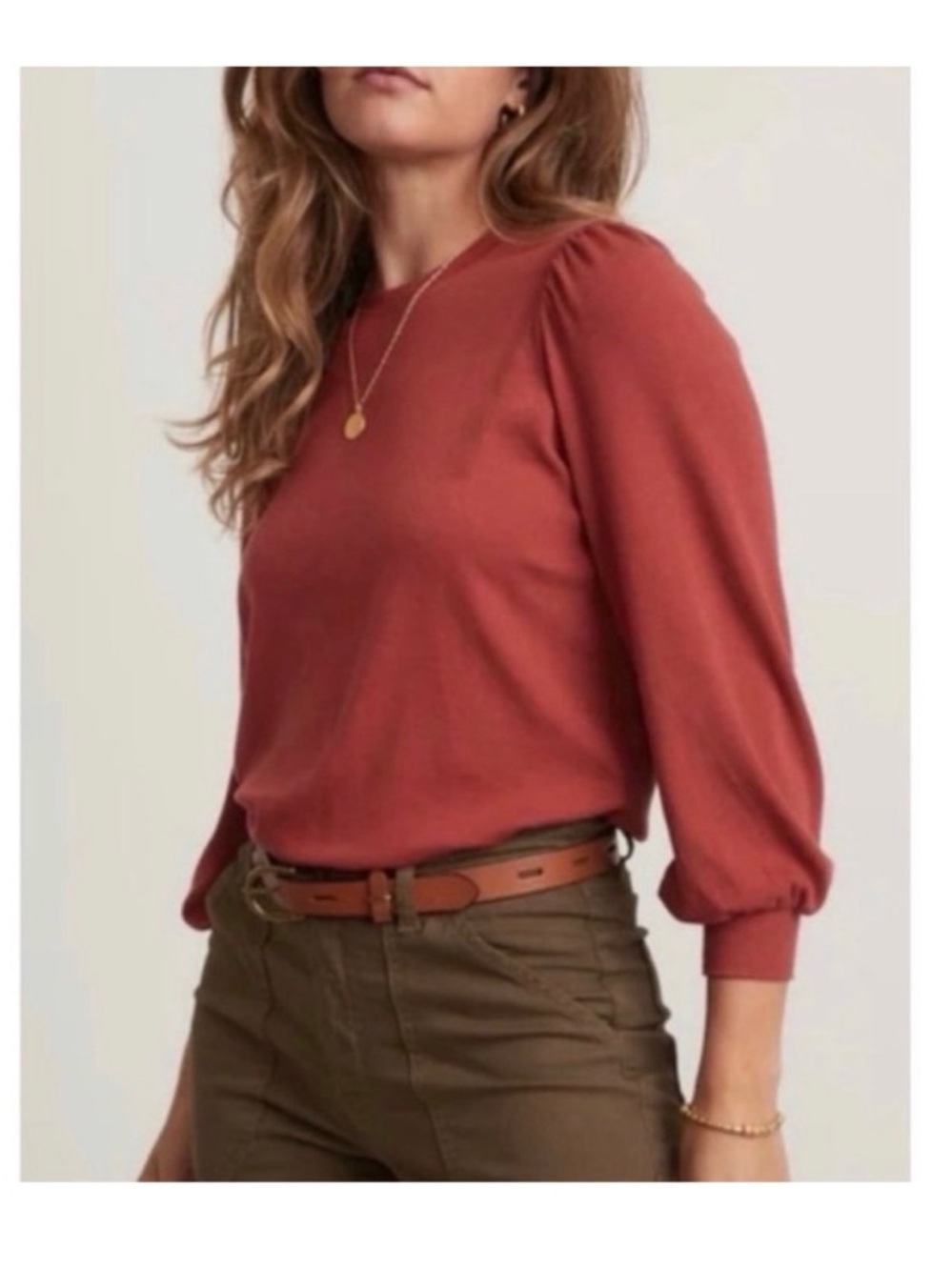 Marine Layer Rust Puff-Sleeve Long-Sleeve Tee